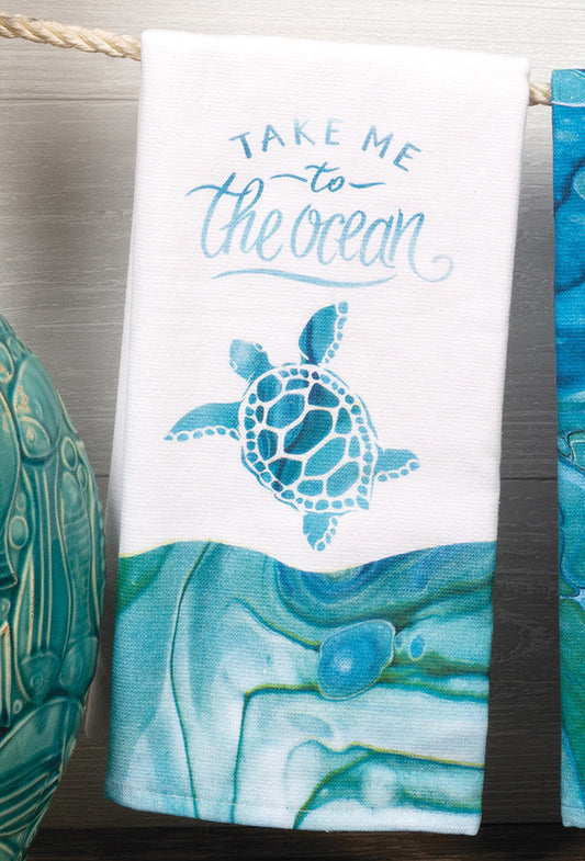 Sea Life Dual Purpose Terry Towel - Turtle - SALE