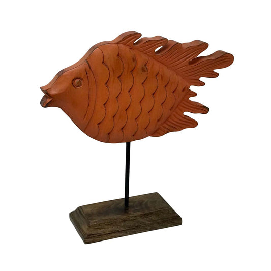 Orange Sunfish Carved Fish