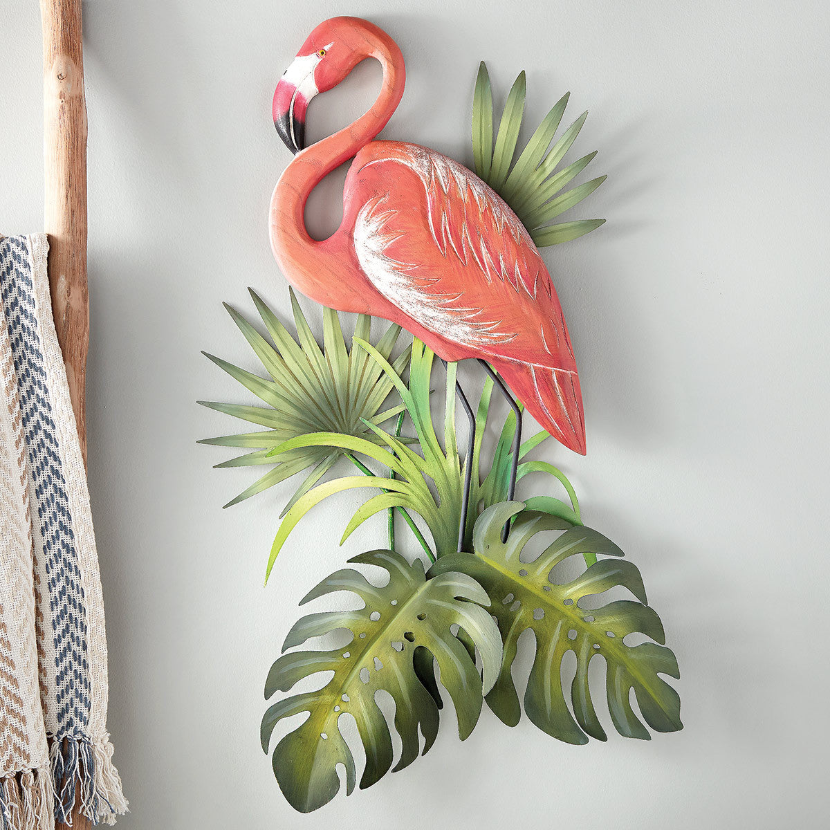 Tropical Flamingo Metal Wall Art