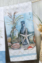 Sea Glass Shells Dual Purpose Terry Towel