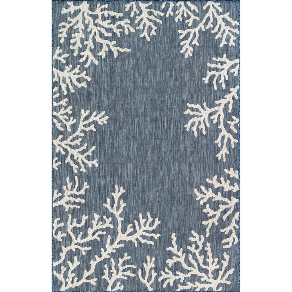 Miami Coral Navy Indoor/Outdoor Rug - 2 x 8