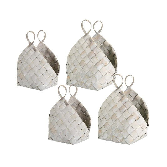 Whitewashed Norfolk Baskets - Set of 4