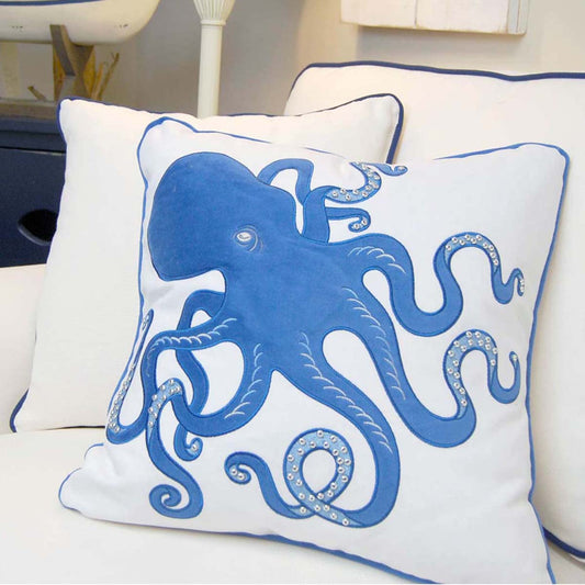 Blue Ocean Octopus Pillow