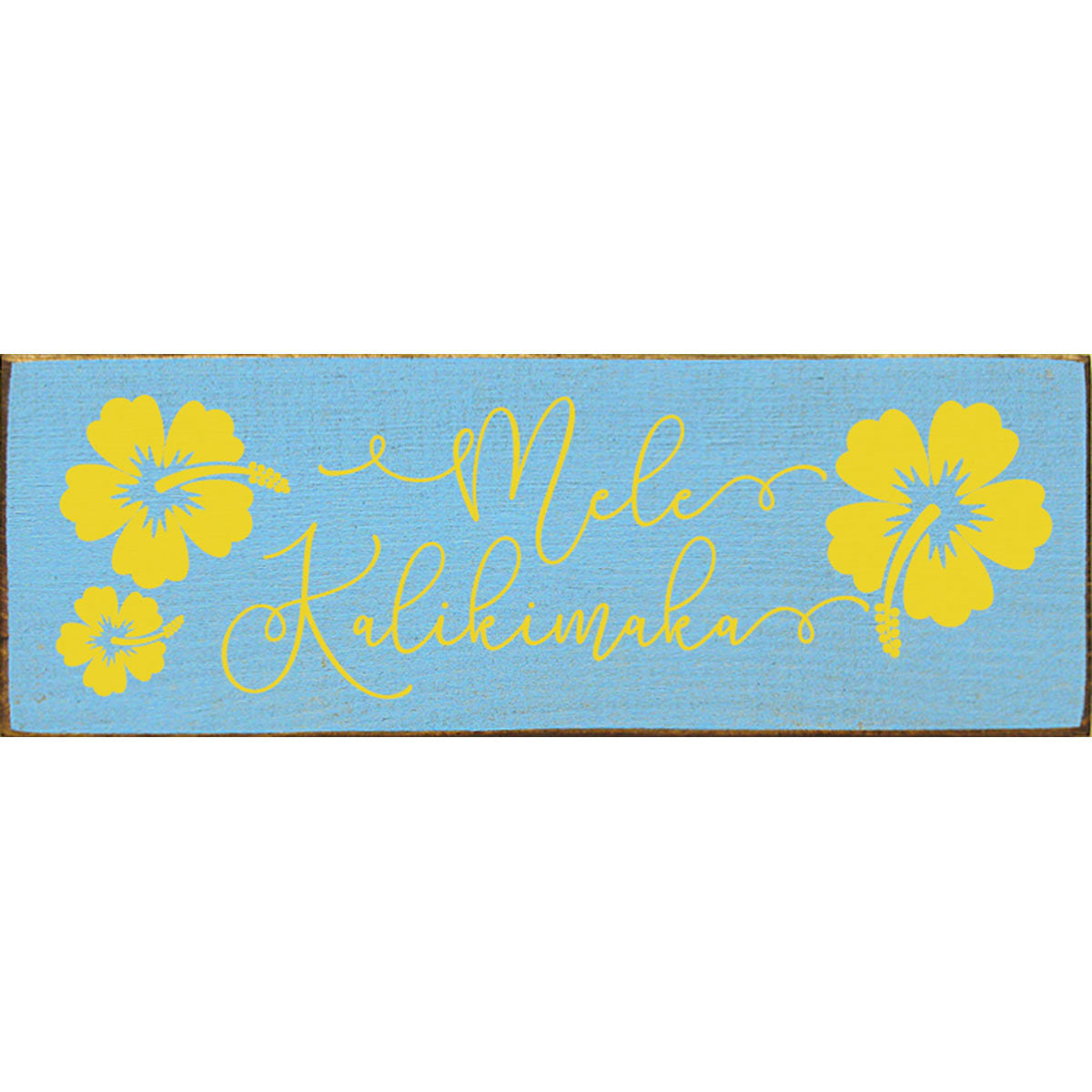 Mele Kalikimaka Hibiscus Wood Sign