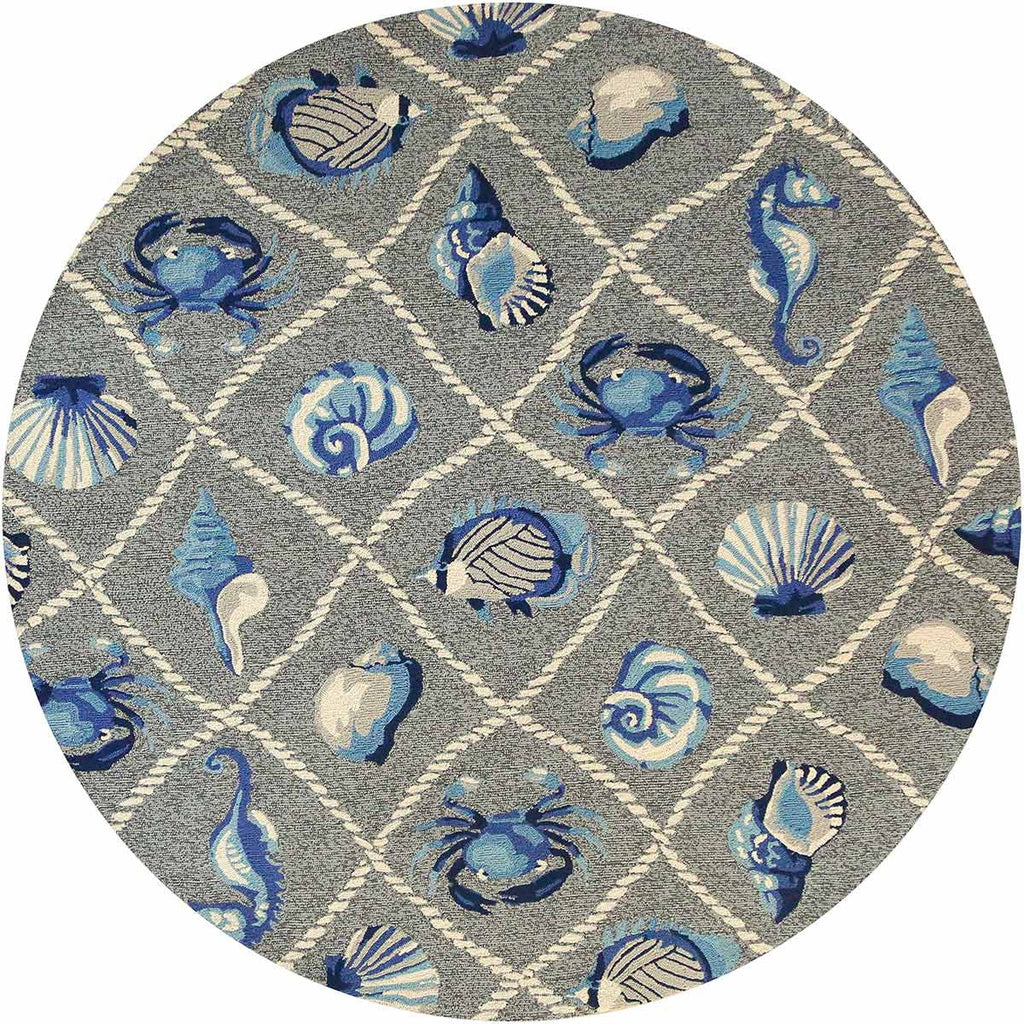Harbor Gray Seaside Indoor/Outdoor Rug - 8 Ft Round