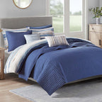 Seaside Dreams Blue 8 Piece Comforter Set - King/Cal King- SALE