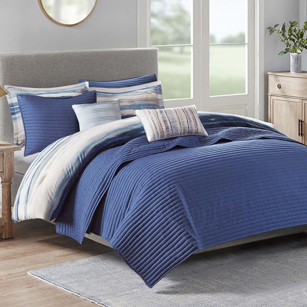 Seaside Dreams Blue 8 Piece Comforter Set - King/Cal King- SALE