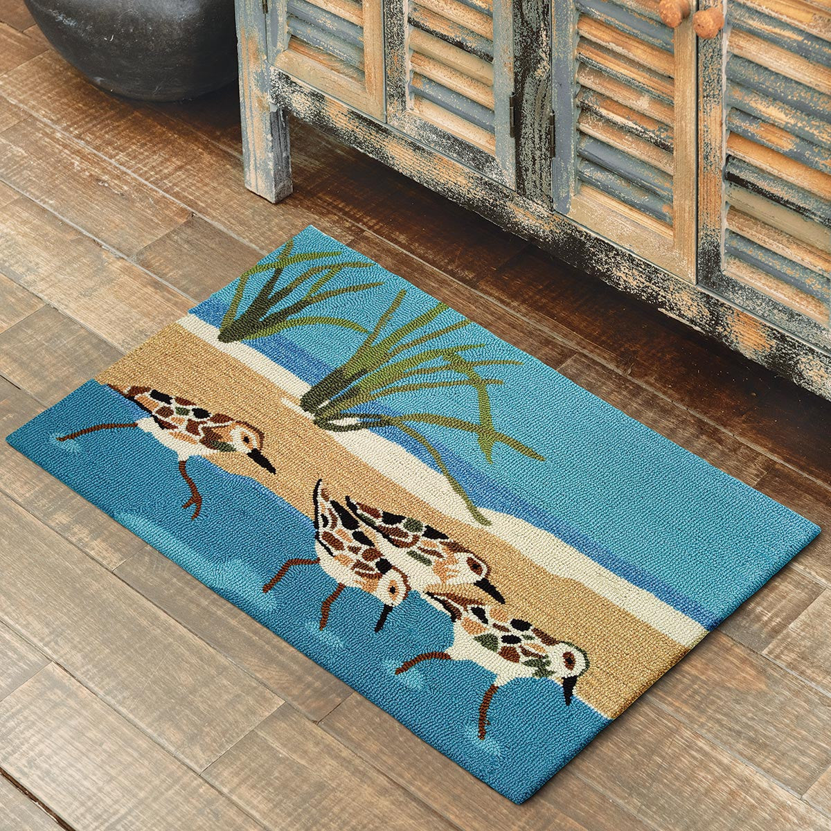 Oceanside Sandpipers Accent Rug - OVERSTOCK