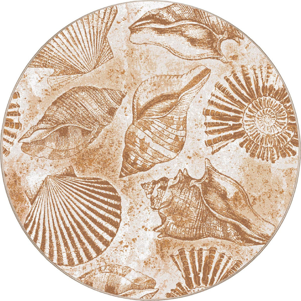 Andre Shell Rug Sandy Shore Shells Rug - 8 Ft. Round | Bella Coastal Decor