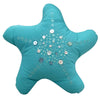 Turquoise Starfish with Buttons Pillow