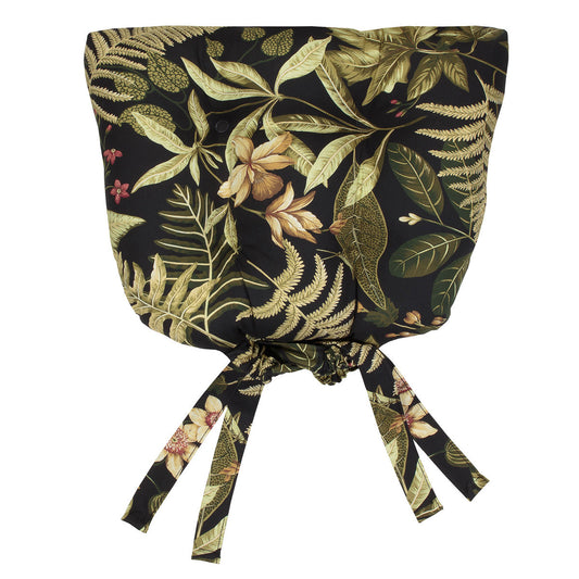 Tropical Noir Floral Chair Pads - Set of 4