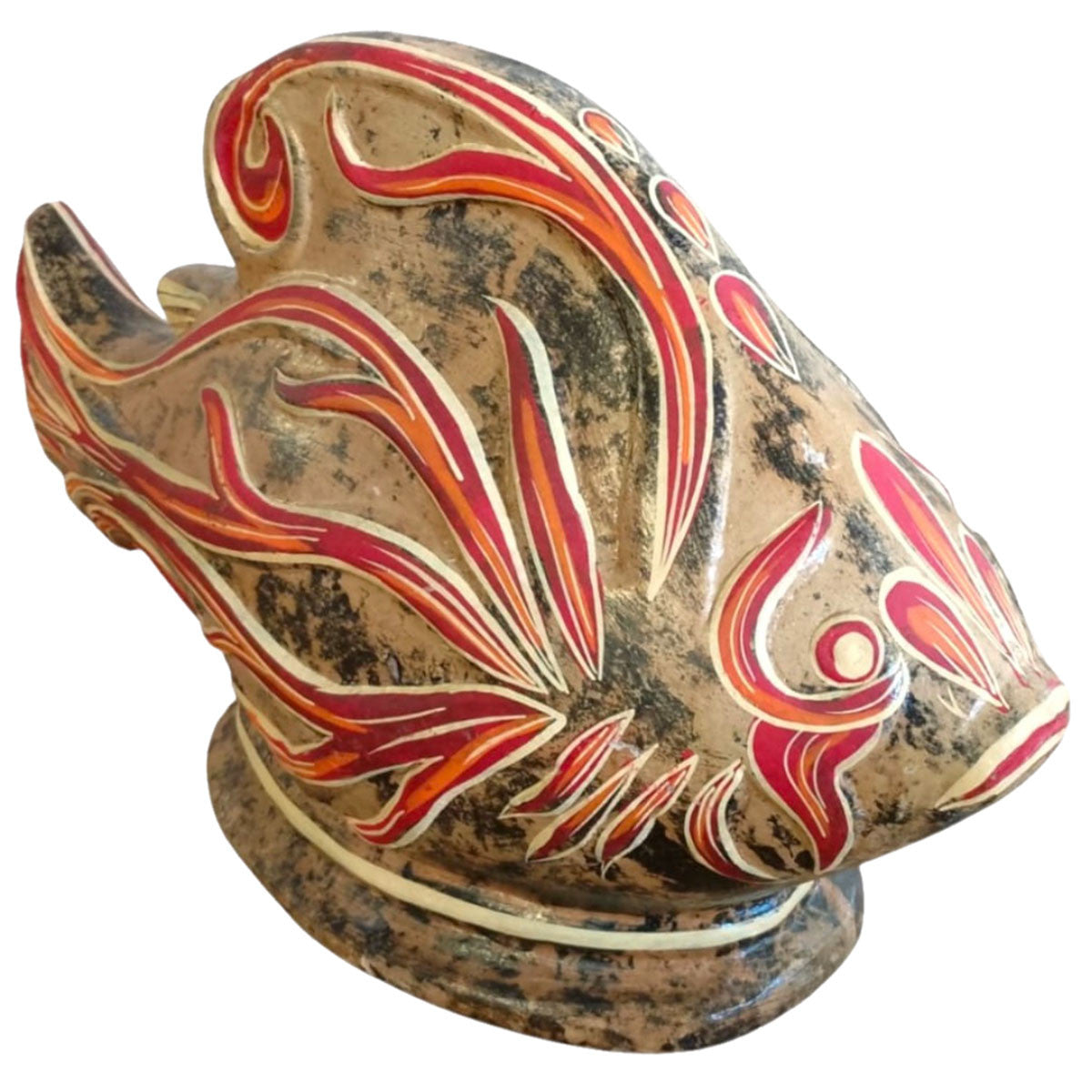 Cretan Seas Clay Fish Sculpture - Red