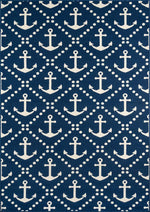 Anchors Away Navy Indoor/Outdoor Rug - 7 x 10