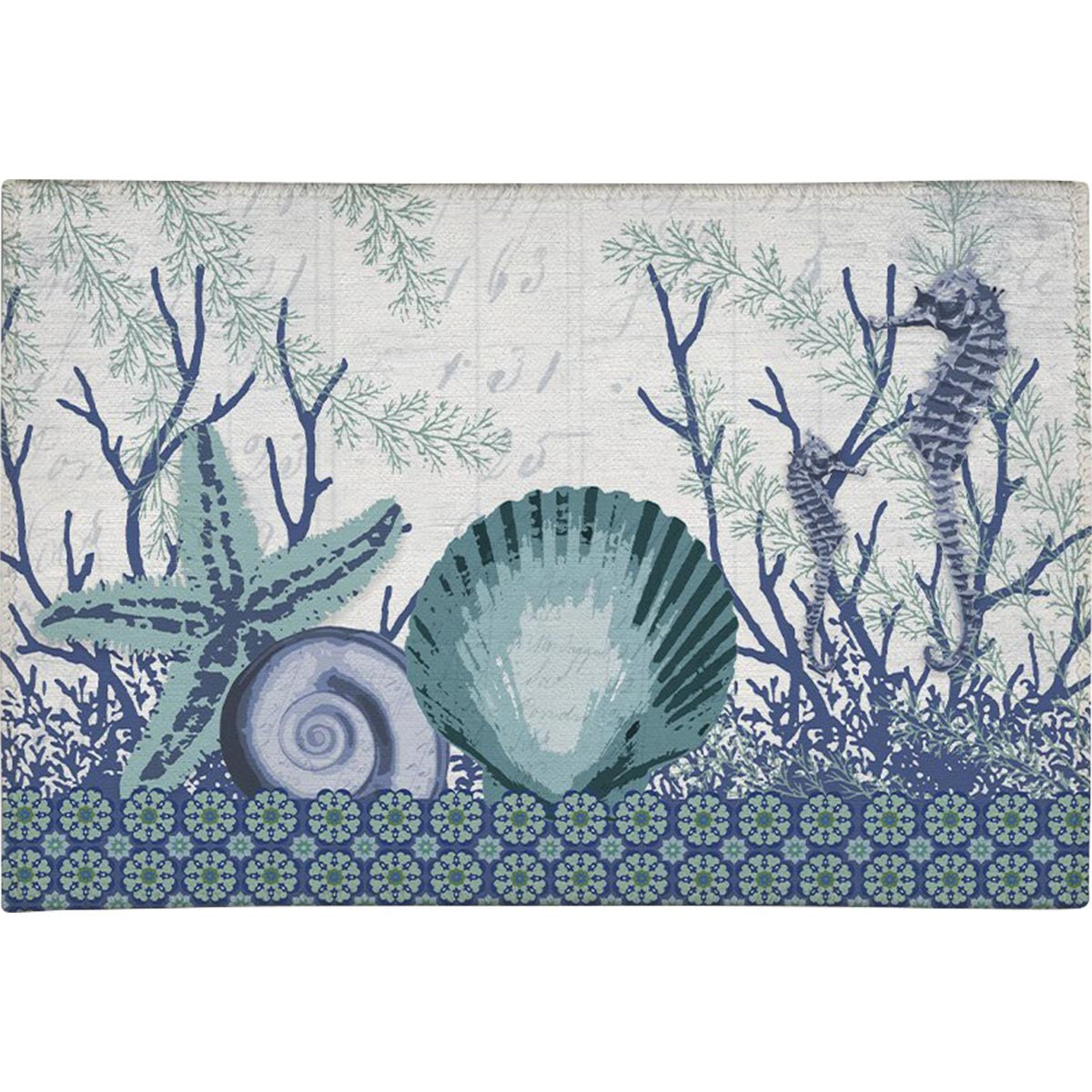 Seafloor Blues Chenille Rug - 4 x 6