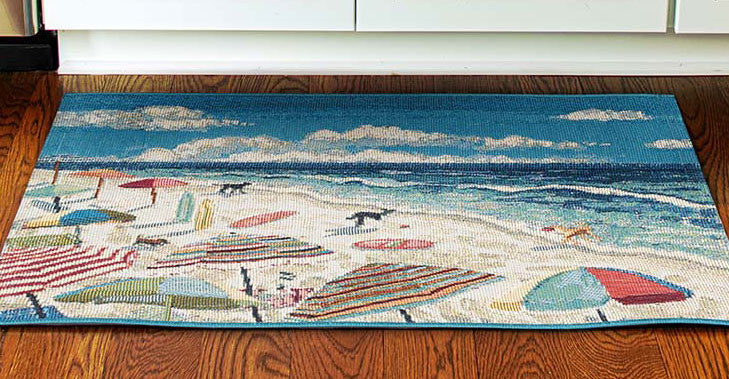 Paws In The Ocean Sand Mat - 2 x 4