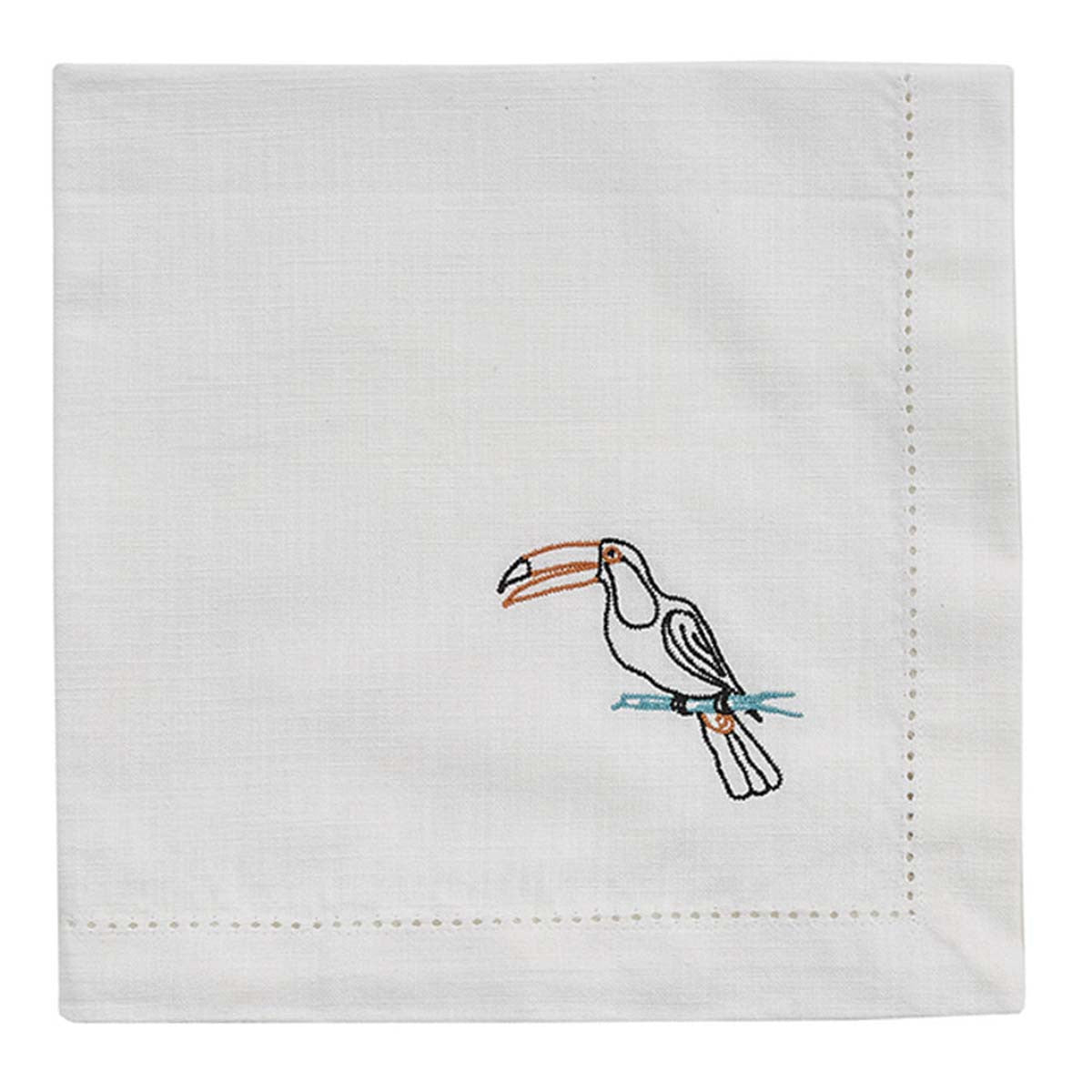 Outlined Toucan Embroidered Napkins - Set of 4