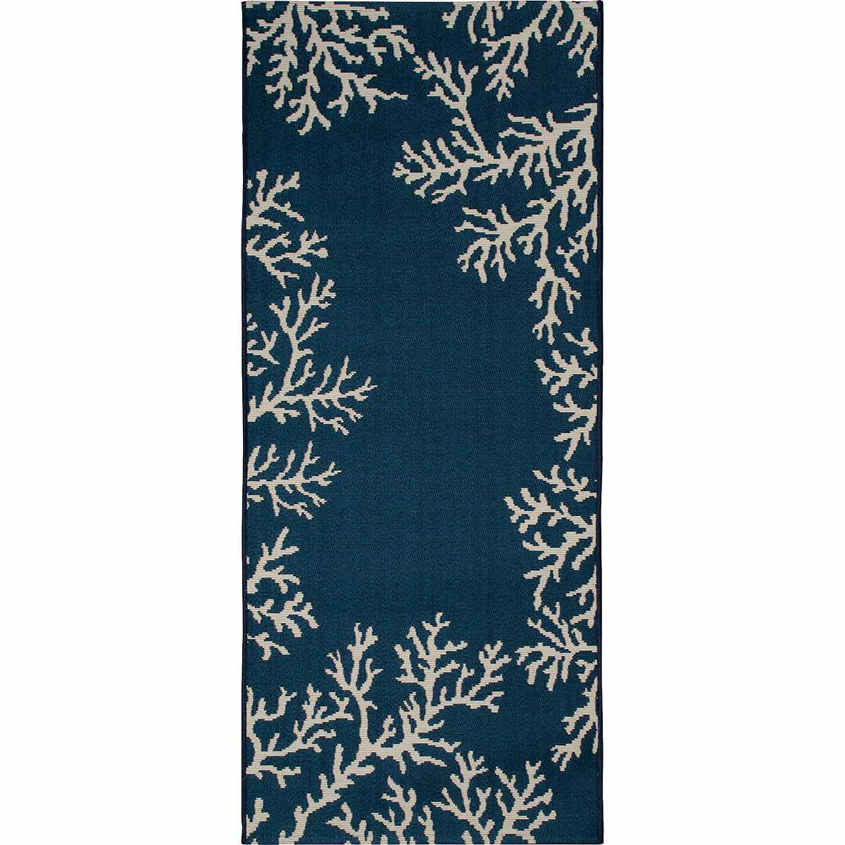Navy Coral Cluster Rug - 2 x 5