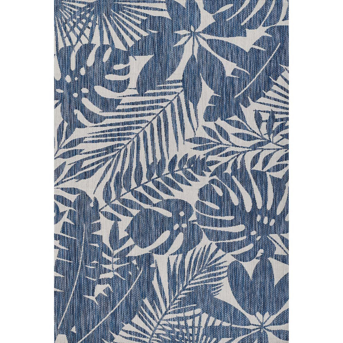 Prince Palm Blue Indoor/Outdoor Rug - 5 x 8