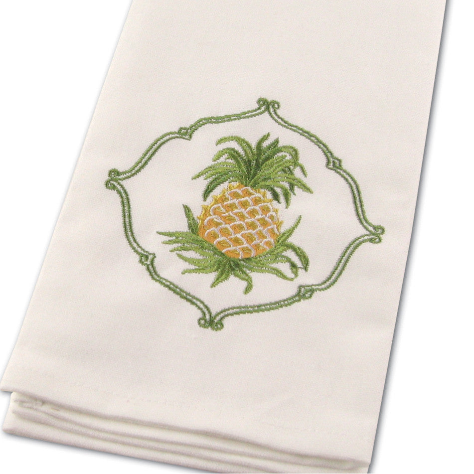 Ripe Pineapple Embroidered Kitchen Towels - Set of 4