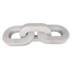 Marble Oval Cornered Chain Trio - White