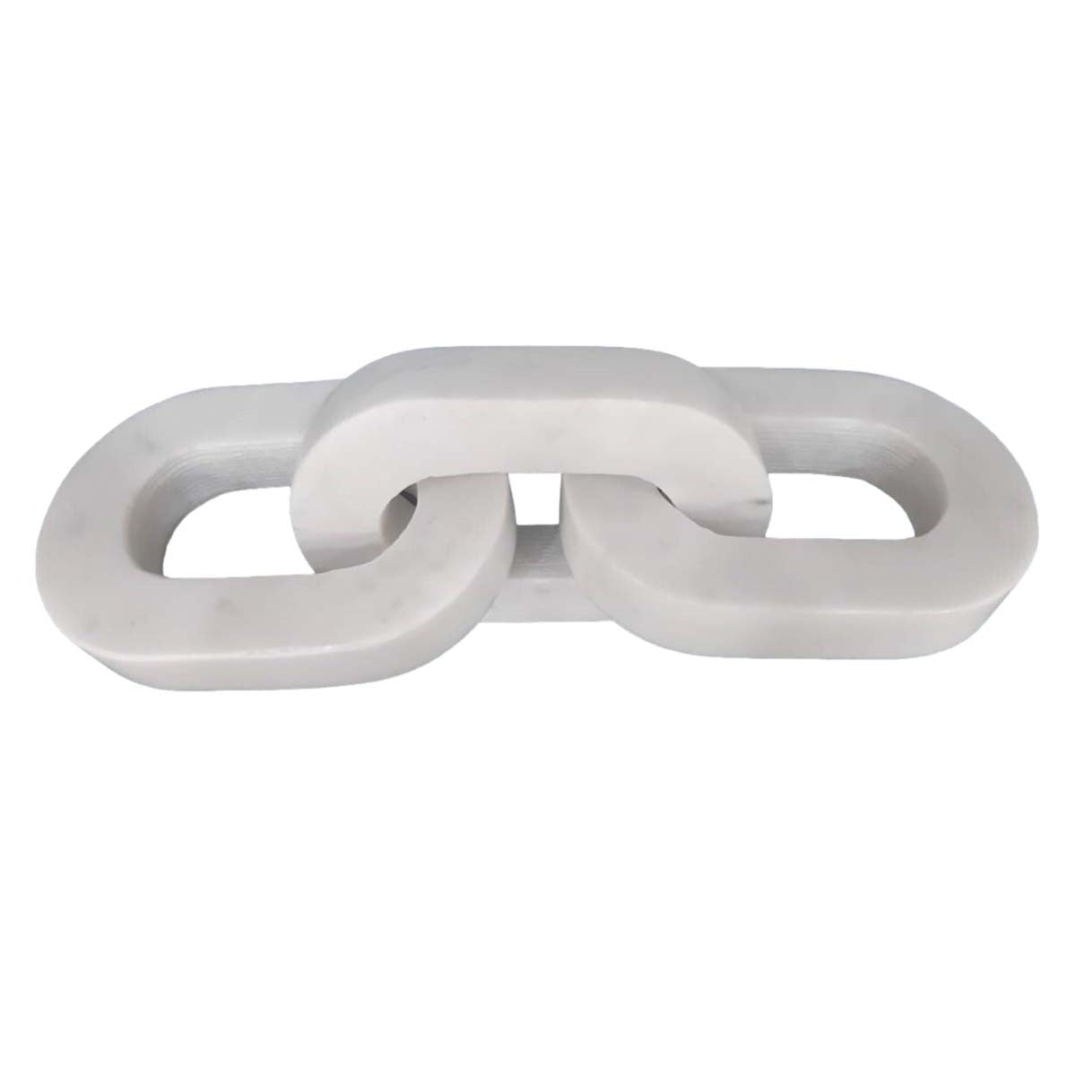 Marble Oval Cornered Chain Trio - White