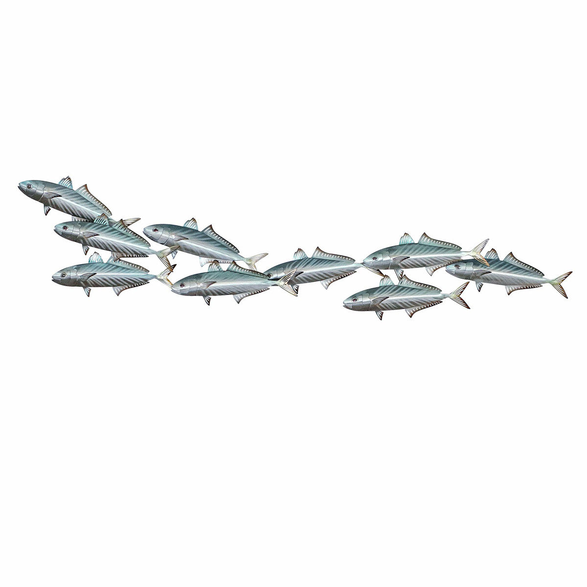 Sardine School Metal Wall Art - Left Facing