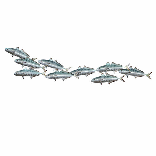 Sardine School Metal Wall Art - Left Facing