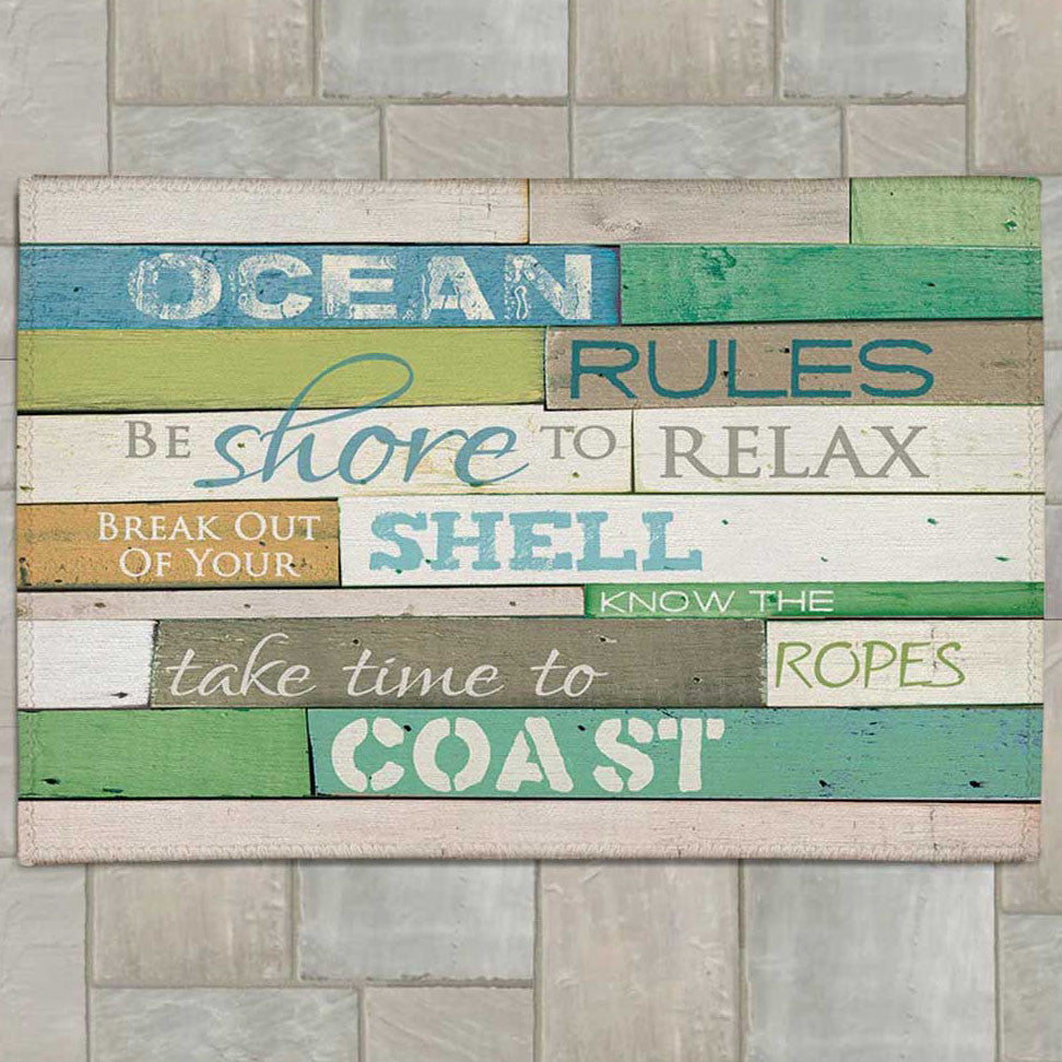 Seaside Rules Outdoor Rug - 5 x 7