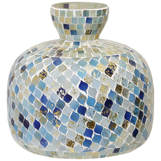 Mykonos Blue Mosaic Vase - 9 Inch