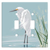 Great Egret Double Switch Plate
