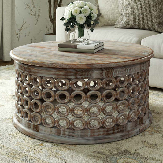Sunset Stack White Washed Coffee Table - OUT OF STOCK UNTIL 06/24/2026