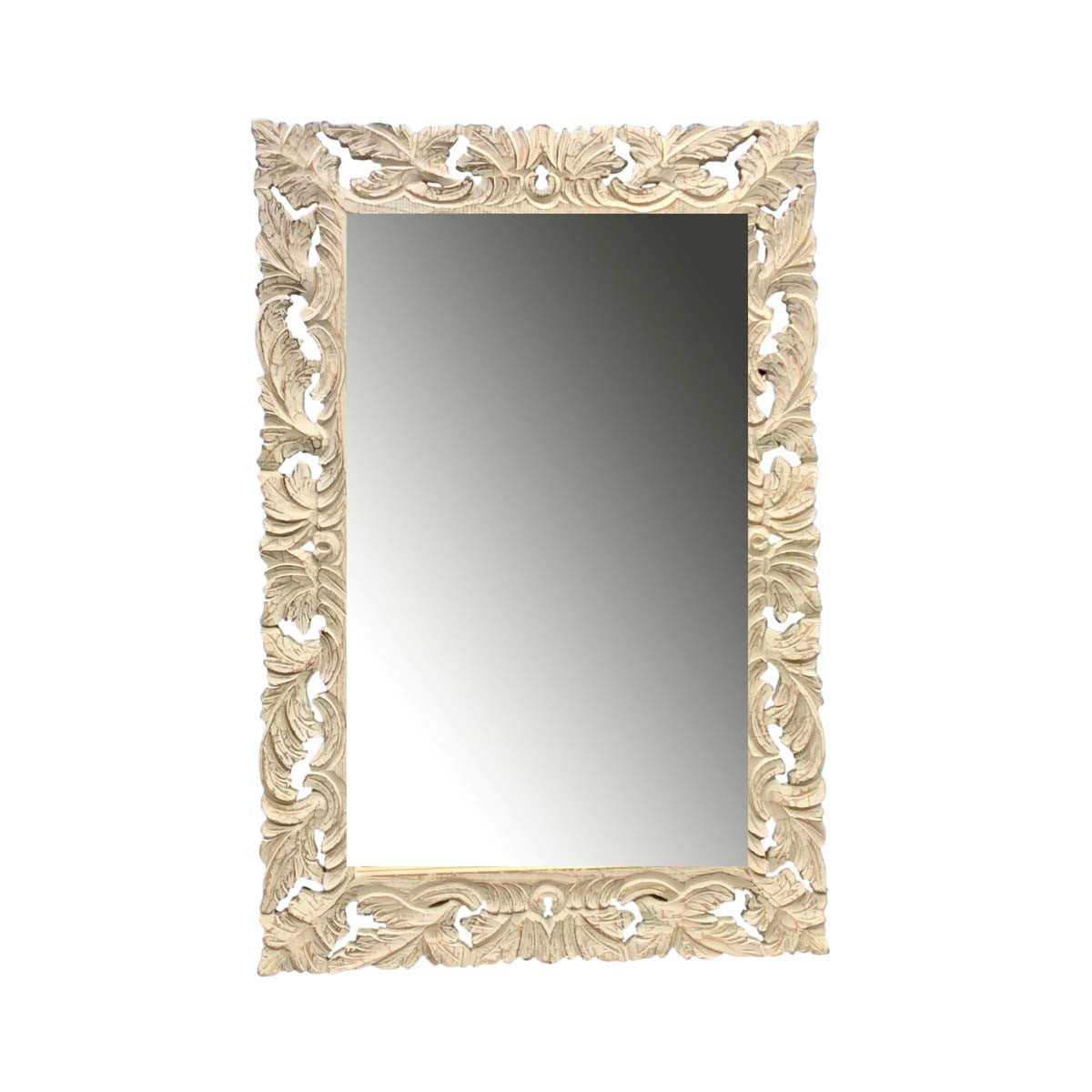 Seaside Frond Whitewashed Mirror