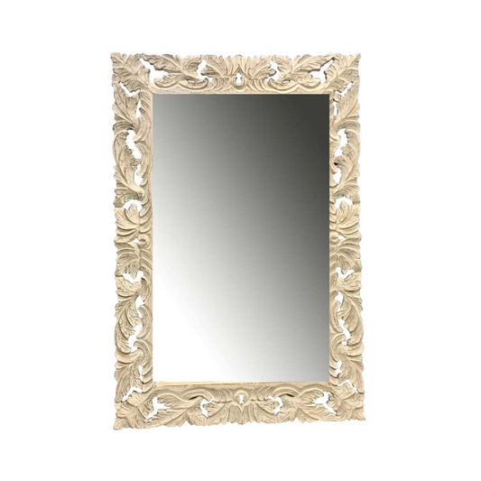 Seaside Frond Whitewashed Mirror