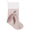 Tortoise Swim Embroidered Linen Stocking