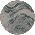 Negril Gray & Teal Indoor/Outdoor Rug - 8 Ft. Round