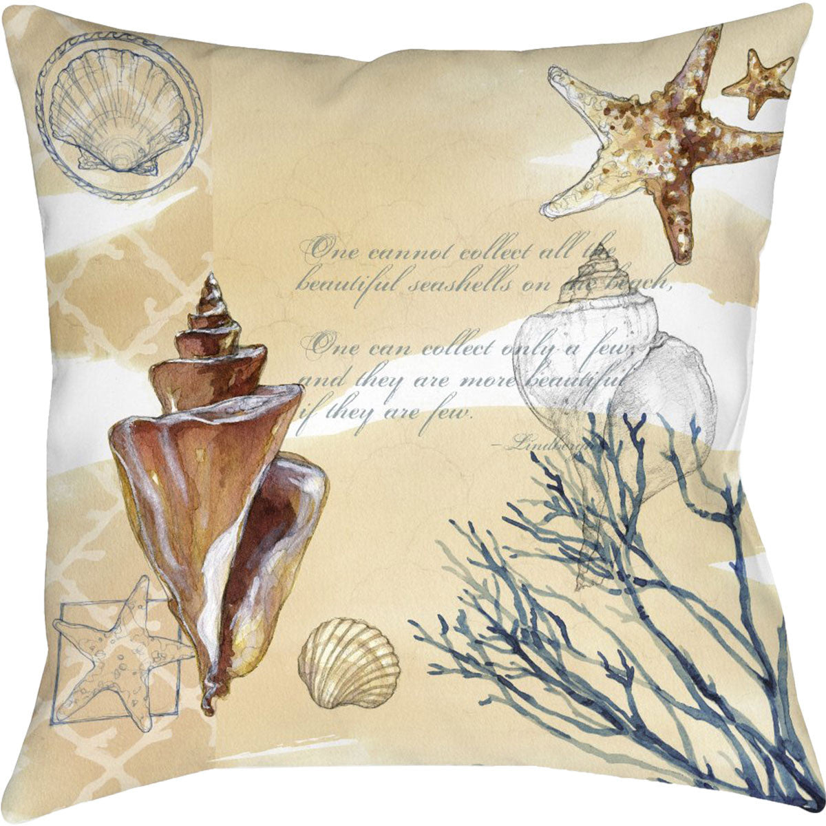 Seashell Wisdom Outdoor Pillow