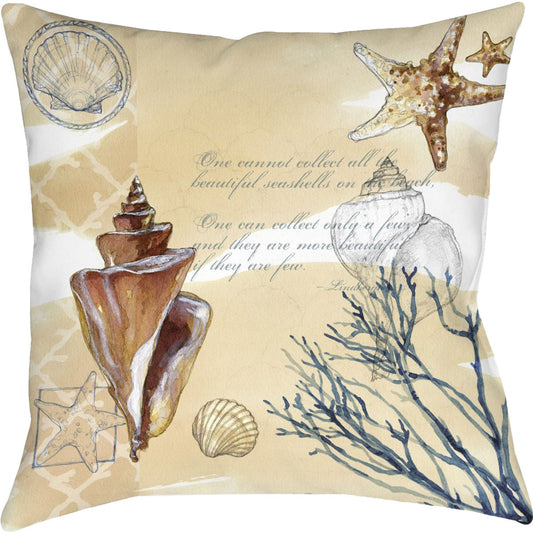 Seashell Wisdom Outdoor Pillow