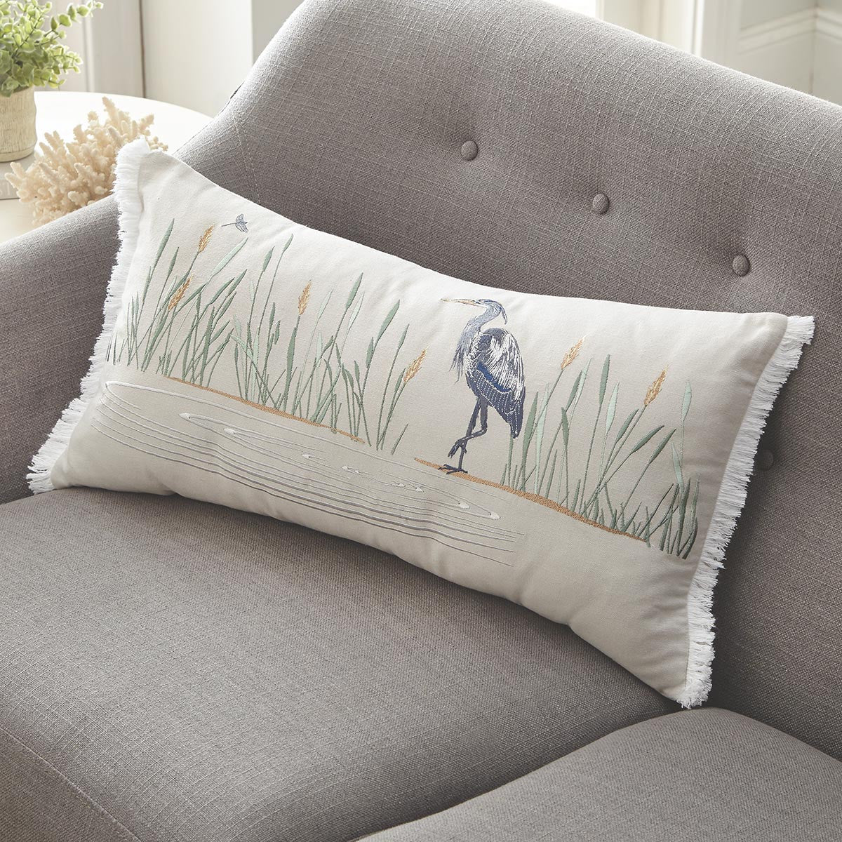 Great Blue Heron Lumbar Pillow
