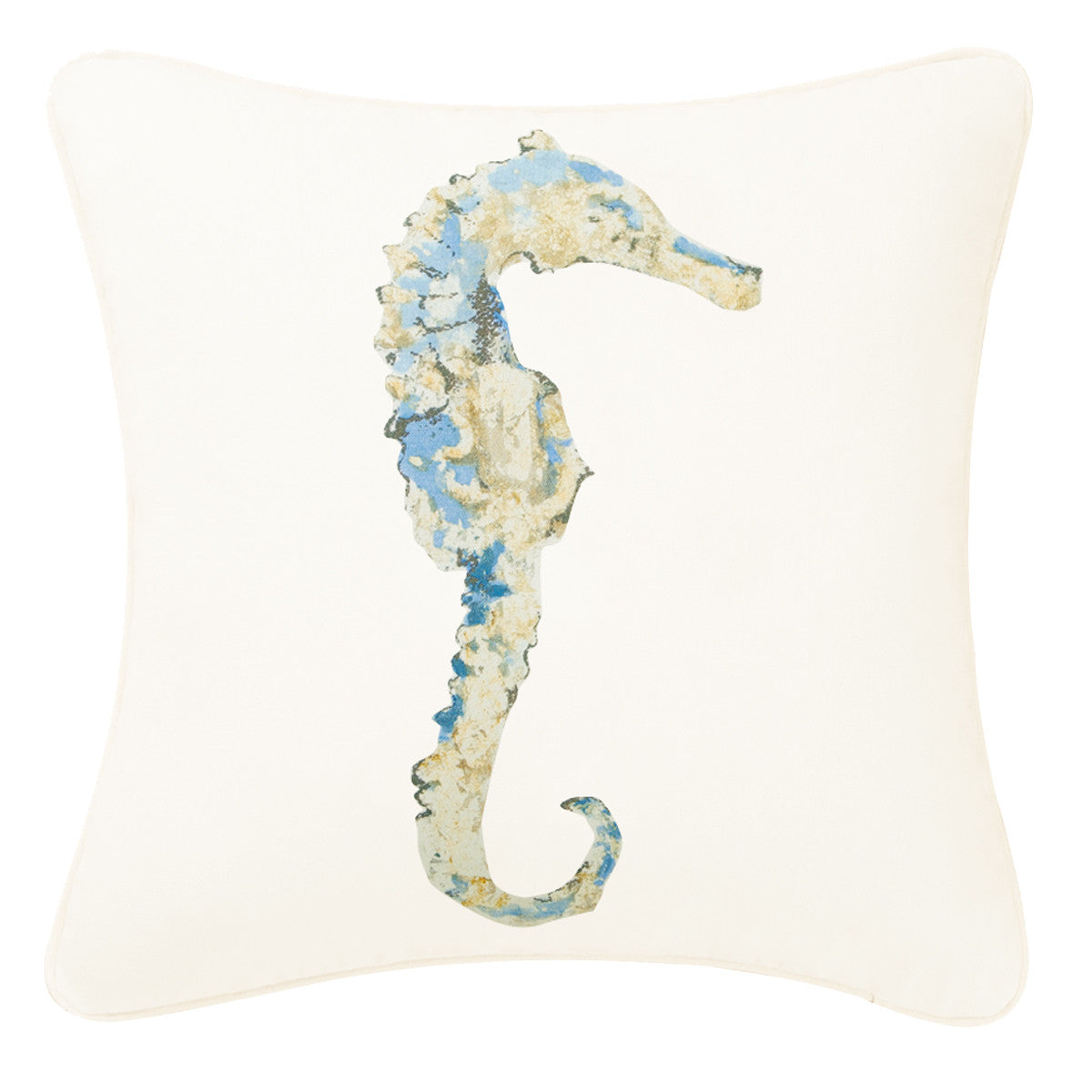 Gilded Ocean Seahorse Pillow