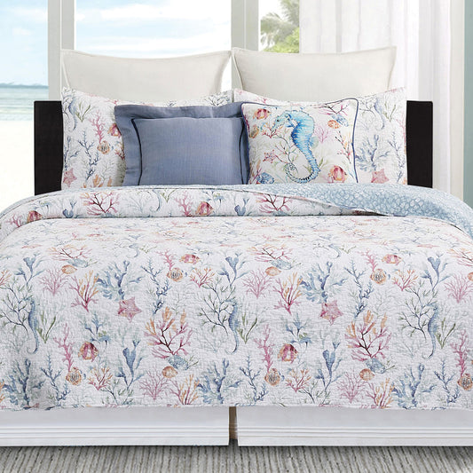Coral Waters Quilt Bed Set - Full/Queen- SALE