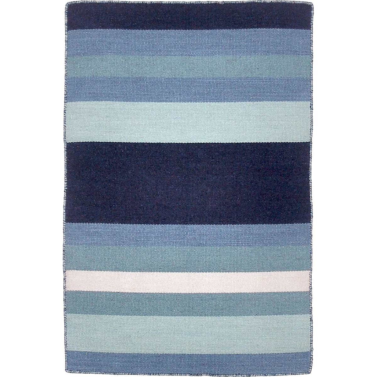 Carlsbad Aqua Stripes Indoor/Outdoor Rug - 2 x 3