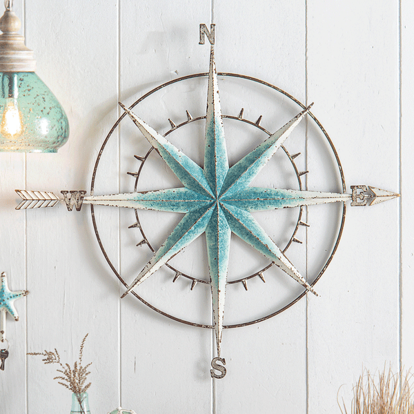Blue Nautical Compass Wall Art