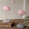 Flamingo Clay & River Rock Sculptures - Set of 2