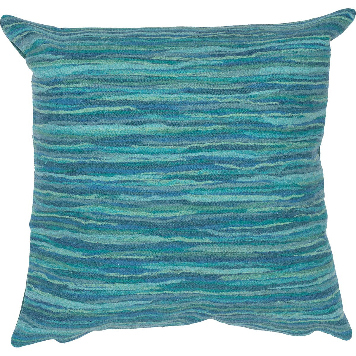 Ocean Stripes Square Accent Pillow - Aqua