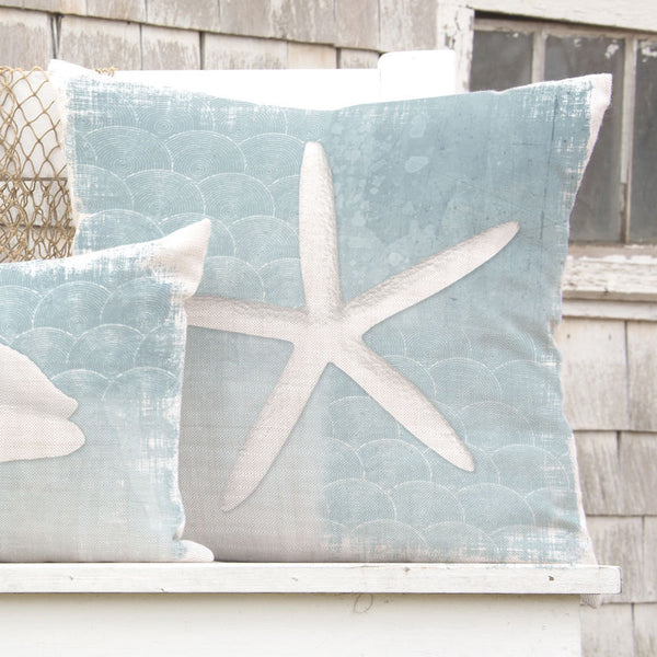 Whitewashed Starfish Pillow