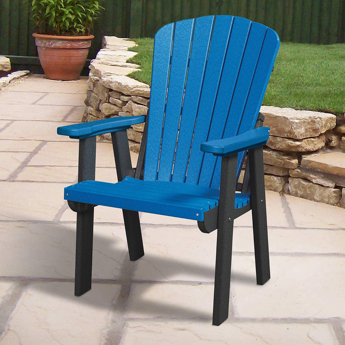 Beckett Fan Back Chair - Blue & Black