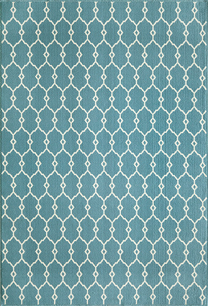 Baja Latticework Blue Rug - 8 x 11