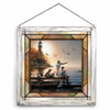 Dockside Fishing Stained Glass Art