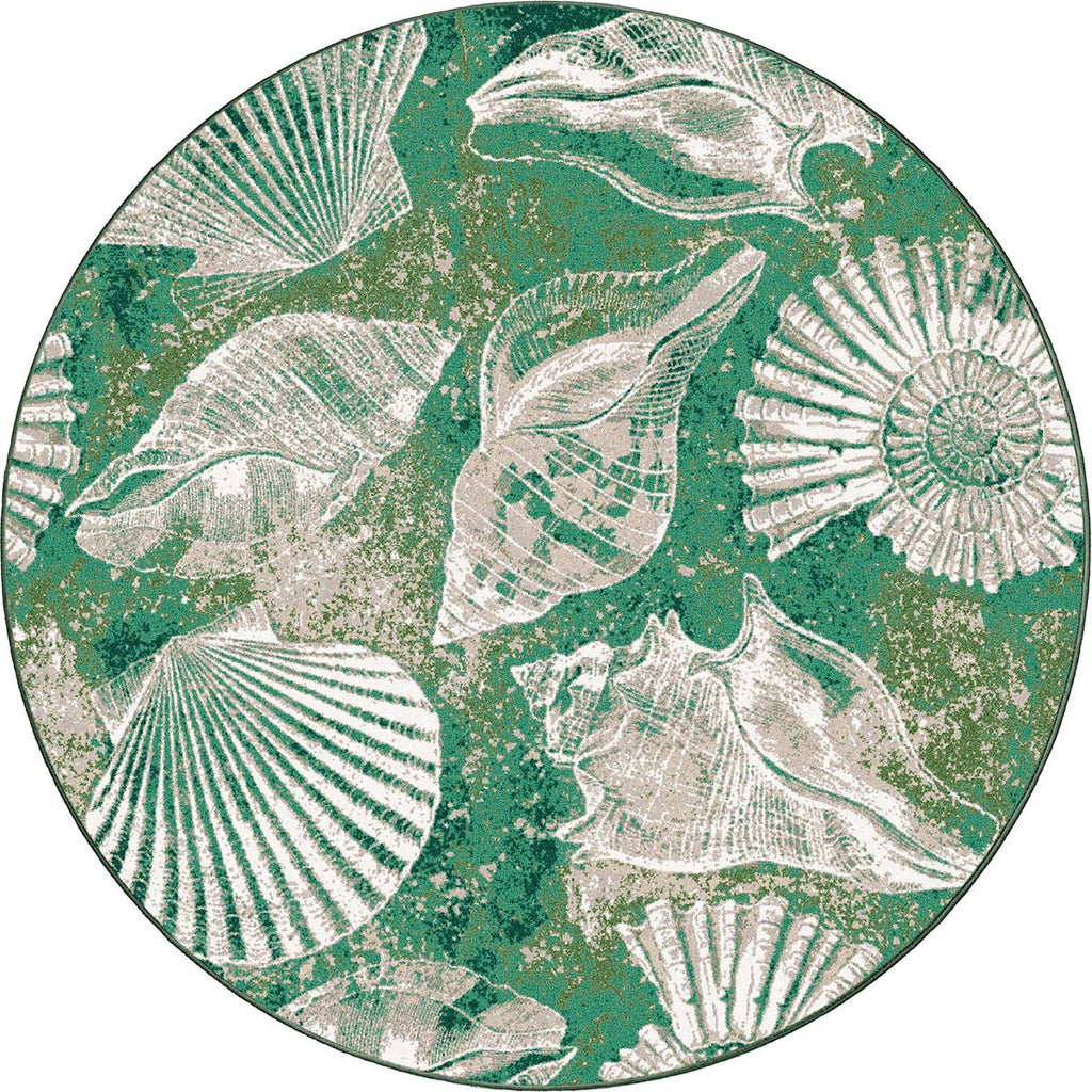 Seaside Flora Seafoam Rug - 8 Ft. Round