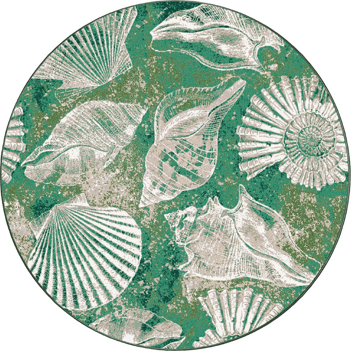 Seaside Flora Seafoam Rug - 8 Ft. Round
